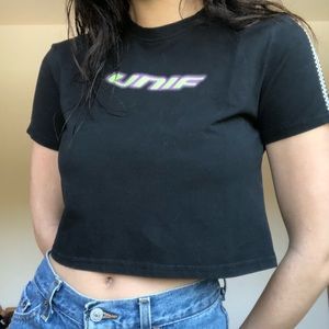 black unif crop top